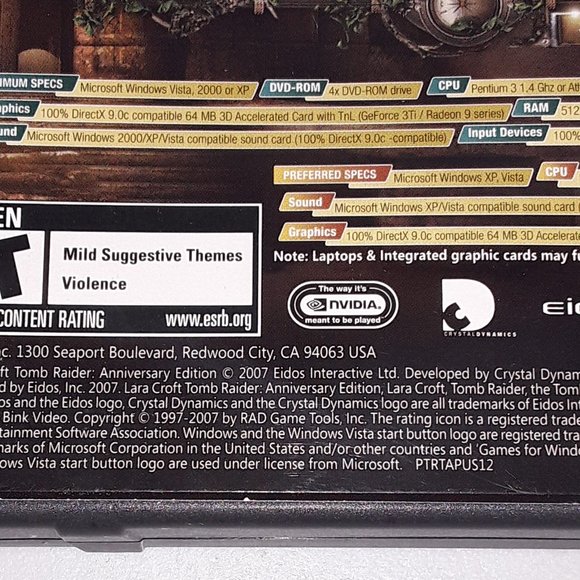 Lara Croft: Tomb Raider Anniversary Jewel Case (PC, 2010) - Picture 4 of 4